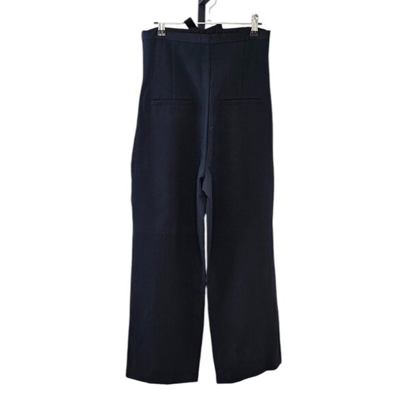 Anthropologie Corset Bow Pleated Wide-Leg Trousers, Black, High Rise, Size 6 - Picture 3 of 11